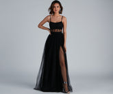 Robe de soirée en tulle et corset en maille Kim
